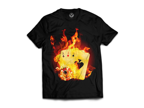 CAMISETA POKER ACES ON FIRE