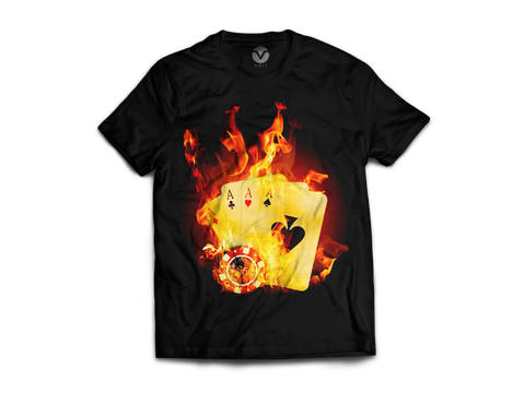 CAMISETA POKER ACES ON FIRE